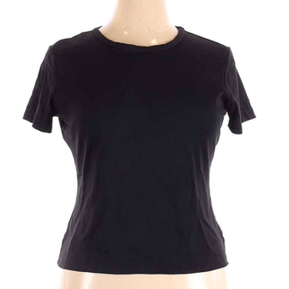 Karen Kane Basic  Black Short Sleeve Black Tee Shirt Size Medium